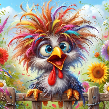 askkqtx Chicken Diamond Art Kits for Adults, Flowers Diamond Painting Kits for Beginners, DIY 5D Full Drill Crystal Rhinestone Funny Gem Art Craft Home Decor 14x14 Inch askkqtx