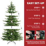 Hykolity 7.5 ft Prelit Aspen Fir Christmas Tree, Artificial Christmas Tree with 450 Warm White LED Lights, 1173 PE&PVC Branch Tips, Metal Stand and Hinged Branches hykolity