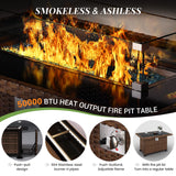 Amopatio Patio Furniture Set with Fire Pit Table, 6 Pieces Outdoor Oversized Sectional Couch Wicker Patio Armrest Sofa, 44" Fire Pit Conversation Sets with Storage Table, Waterproof Cover (Navy) Amopatio