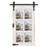 RiteSune White Wooden Barn Door 5x7 Photo Picture Frame Collage Wall Mounted for Family Entryway, Living Room, Bedroom RiteSune