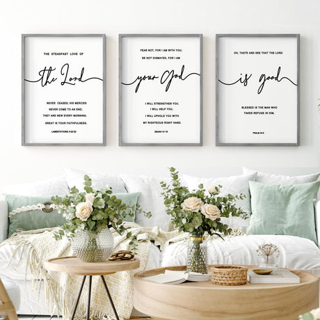 Heiple The Lord Your God Is Good Wall Decor 11"x14" Framed Wooden Wall Sign for Home Decor Farmhouse Vintage Rustic Living Room Minimalist Christian Wall Art (Gray, 11”x14”) Heiple