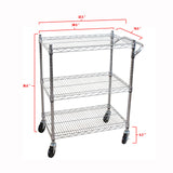 Oceanstar 3-Tier Heavy Duty All-Purpose Utility Cart, Chrome Oceanstar