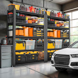 PRESTELION 72" H|35" W All-Metal Garage Shelving-Easy Assembly 5-Tier Shelving Unit|Heavy Duty Adjustable Shelf for Industrial,Warehouse,Basement,Black PRESTELION