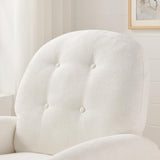 VANOMi 360 Swivel Rocker Recliner Chair, Nursery Rocking Chair with Tufted Backrest, Manual Recliner Chairs for Small Spaces, Upholstered Glider Nursing Chair for Living Room, Bedroom (White) VANOMi