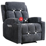 CANMOV Manual Massage Heat Recliner Chair Set of 2,Soft Fabric Recliner Chair with Overstuffed Arm and Back, Manual Reclining Single Sofa with 2 Cup Holders, Side Pocket for Living Room,Dark Grey CANMOV