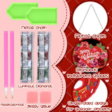 Chiisong 6 Pcs Valentine's Day Diamond Painting Glow in The Dark Diamond Art Painting Kits Flower Truck Wreath Love Gnome Tree Hanging Ornaments for DIY Holiday Decoration Gift Chiisong