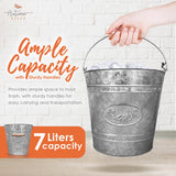 Autumn Alley Farmhouse Bathroom Trash Can and Toilet Brush Set - Rustic Bathroom Accessories for Charming Bathroom Décor, Galvanized, Grey Autumn Alley