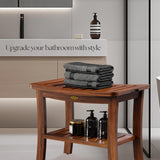 Simplex Teak Shower Bench, Fully Assembled Shower Stool, Water-Resistant Spa Seat, 20.8 Inch Non Slip Shower Bench, Indoor & Outdoor Use SIMPLEX