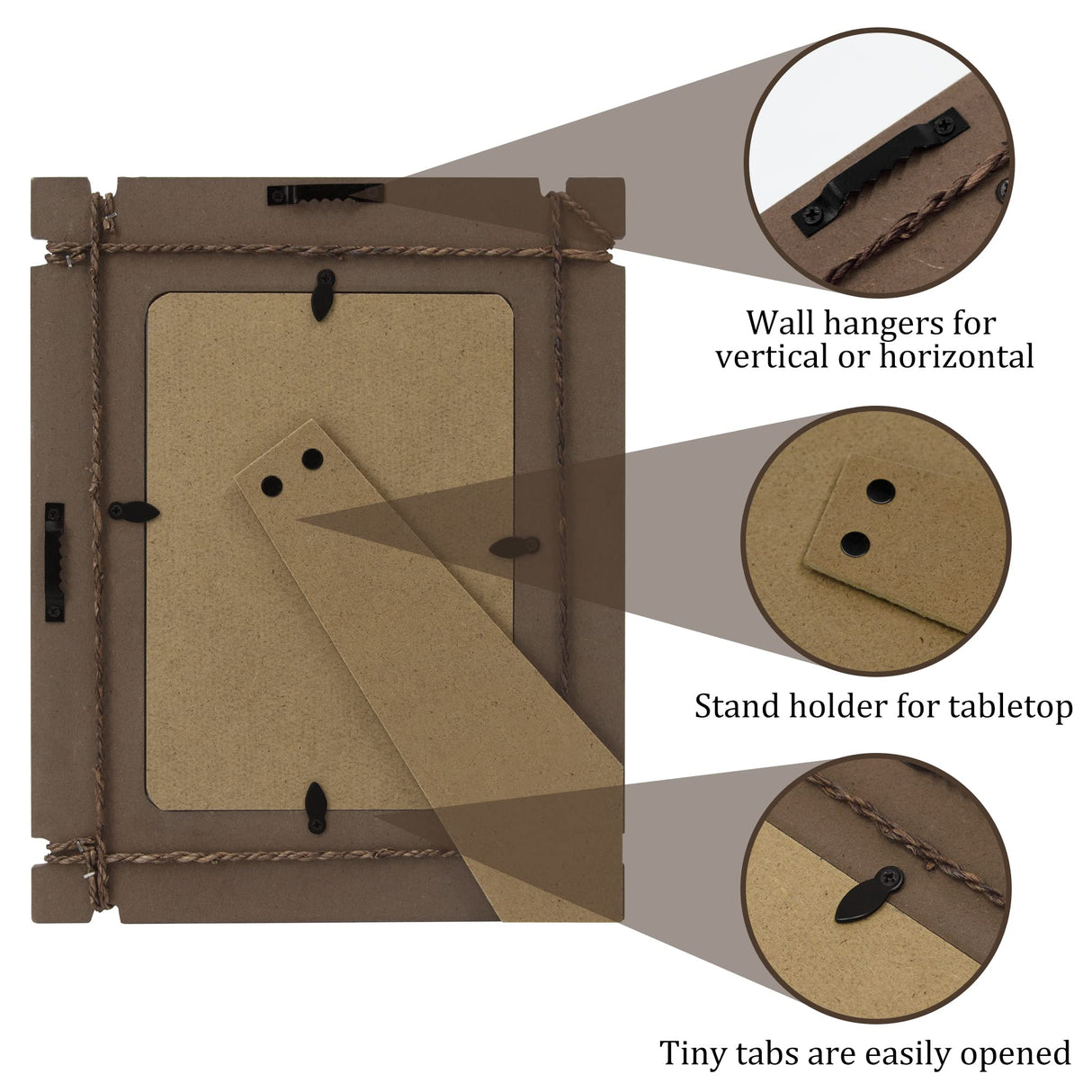 takfot Rustic Picture Frames 5x7 Wooden Picture Frame Set of 2, Distressed Western Photo Frame with Real Glass Wall and Tabletop Display Gift for Mom Dad Family Friends takfot