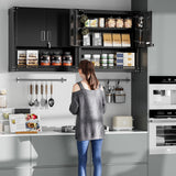 INTERGREAT Metal Wall Storage Cabinet with Adjustable Shelf, Wall Mounted Tool Cabinets with Pegboard for Garage, Lockable 31” H Steel Medicine Cabinets with Doors, Home Office, Kitchen (32”W x 12”D) INTERGREAT