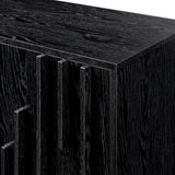 Walker Edison Contemporary Detailed 3-Door Sideboard, 55 Inch, Black Walker Edison