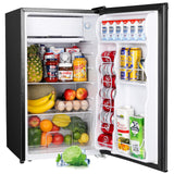 Upstreman 3.2 Cu.Ft Mini Fridge with Freezer, Single Door Mini Fridge, Dorm Fridge, Adjustable Thermostat, Mini Refrigerator for Bedroom, Office, Dorm, Black-BR321 Upstreman