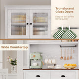 IDEALHOUSE Pantry with Drawers and Adjustable Shelves, 71”Tall Freestanding Kitchen Pantry Cabinet with Microwave Stand, Hutch Cabinet for Kitchen, Dining Room, White IDEALHOUSE