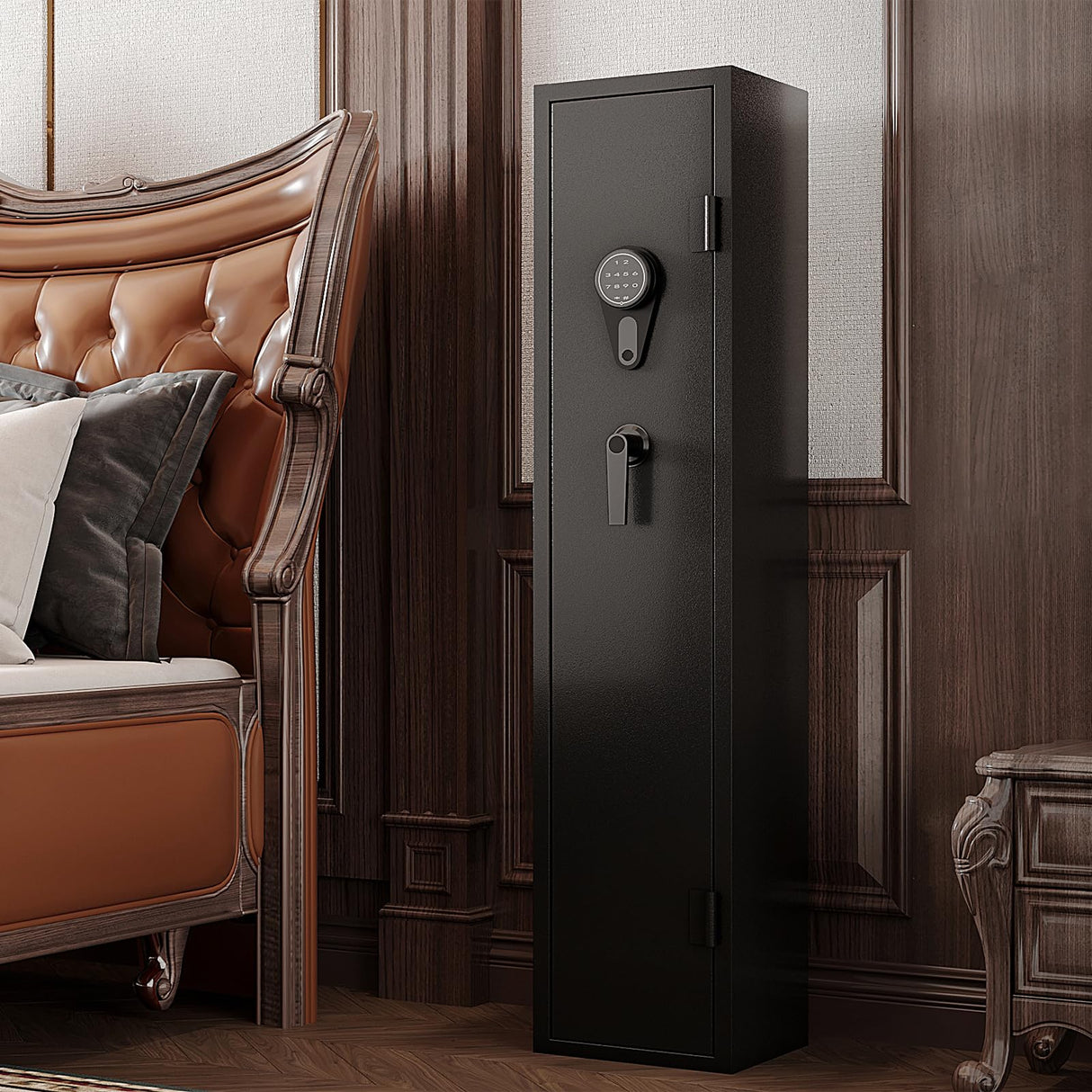 Karini 5 Rifle Gun Safes Gun Safe for Rifle and Pistols Quick Access Rifle Safe for Home Assembled Gun Cabinets for Rifles and Shotguns Long Gun Safe Clearance Gun Locker with Adjustable Shelf Karini