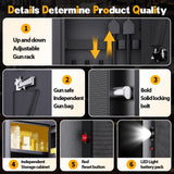 10-12 Gun Safe Biometric,Gun Safe for Rifles and Pistols No Assembly Required, Larage Gun Cabinet With 3 Pistol Pouches Alarm,Gun Locker for Shotguns Fingerprint Adjustable Shelves & Gun Racks FFVVGH