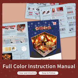 Flever Dollhouse Miniature DIY House Kit Creative Room with Furniture and Glass Cover for Romantic Artwork Gift(Christmas Eve) Flever