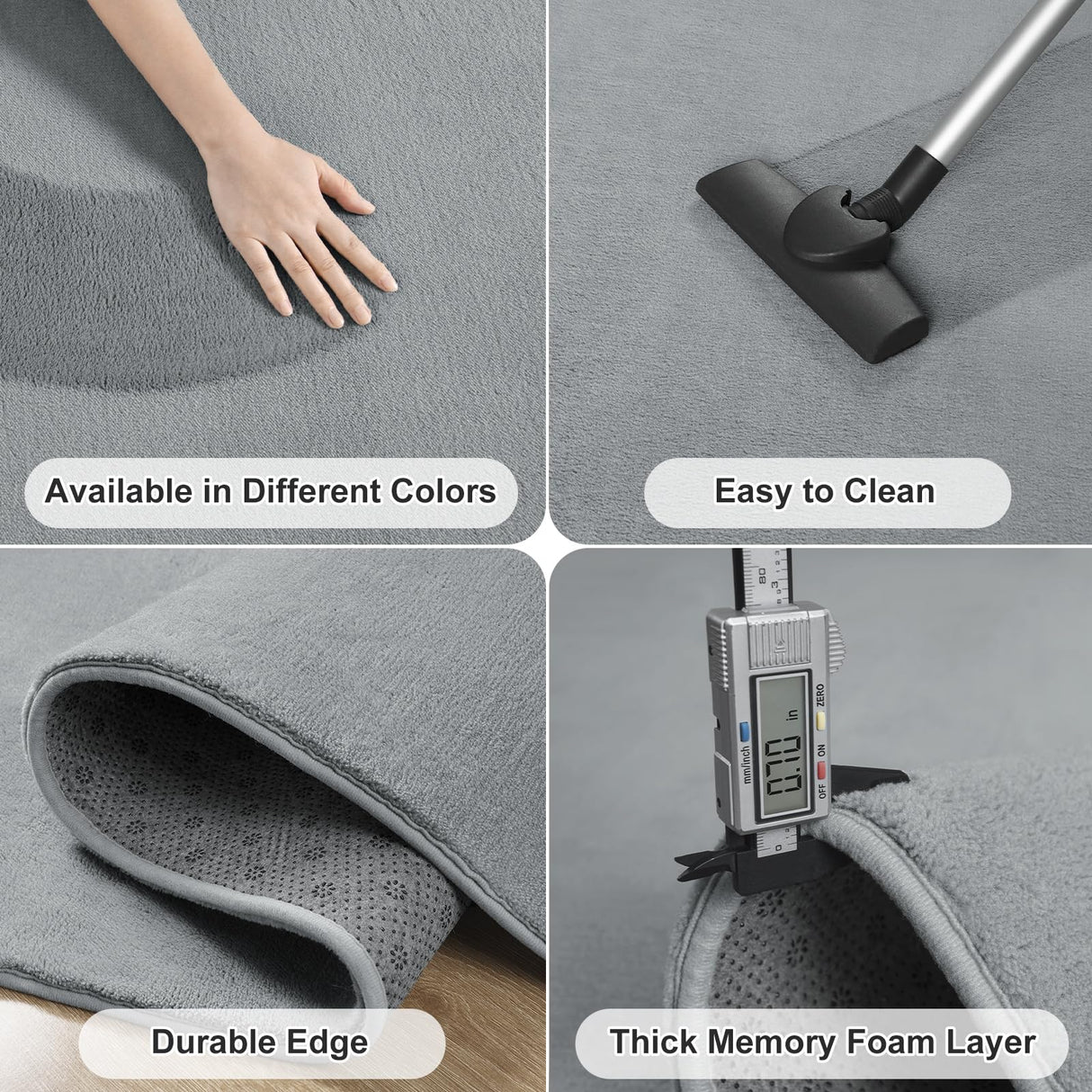 Amearea Modern Soft Hallway Runner Rug, 2x6 Feet Washable Runner Rugs for Hallway, Grey Fluffy Rug Bedroom Bedside Rugs, Non Slip Memory Foam Rug Carpet for Entrance Kitchen Living Room Decor Amearea