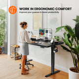 ErGear 40" x 24" Whole Piece Desktop Electric Standing Desk, Thick Height Adjustable Desk with 4 Height Memory, Home Office Computer Table with Cable Management Tray, Black ErGear
