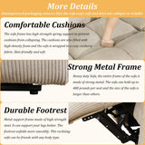 SIENWIEY Beige Corduroy Reclining Sofa Set for Living Room - Manual Fabric 3-Seater Sofa, Double Loveseat, and Chair SIENWIEY