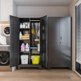 Storage Cabinet 61" H, Metal Outdoor Sheds with Shelves for Tools Storage, Cleaning Supplies Closet with Removable Pegboard for Outdoor, Garage, Utility Room METALREAD