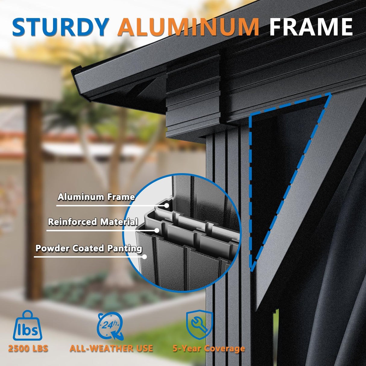 HOTEEL 10x15 Hardtop Gazebo with Heavy Duty Galvanized Steel Double Roof, Aluminum Frame, Flame-Resistant Curtains and Netting, Outdoor Permanent Pavillon for Backyard, Black Hoteel