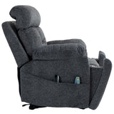 JUUXO 4-Motor Lay Flat Power Lift Recliner Chair with Heat & Massage - Power Adjustable Headrest, Backrest, Lumbar & Legrest - Big Tall Recliners, 4-Point Massage (Seat Heating) JUUXO