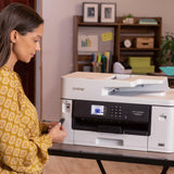 Brother MFC-J5340DW Business Color Inkjet All-in-One Printer with Printing up to 11”x17 (Ledger) Size Capabilities, White Brother