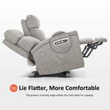 MCombo 60.2" Power Loveseat Recliner Sofa with Massage and Dual Heating, Adjustable Headrest, USB & Type C Port for Living Room, Fabric PR606M1 (Mist Grey) MCombo