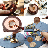 ZYNERY Sealing Wax Kits, 643pcs Wax Seal Beads with Gift Box, Wax Seal Stamp, Melting Furnace, Melting Spoon, Envelopes/Tealight Candles/Wax Stamp/Metallic Pen for Envelope Stam ZYNERY