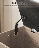 CHOEZON Storage Chest, 39.4" Wooden Storage Trunk, Retro Storage Bench with Safety Hinge, Toy Chest Storage, Farmhouse Style, for Bedroom, Living Room, Charcoal Gray and Greige MCW10HC CHOEZON