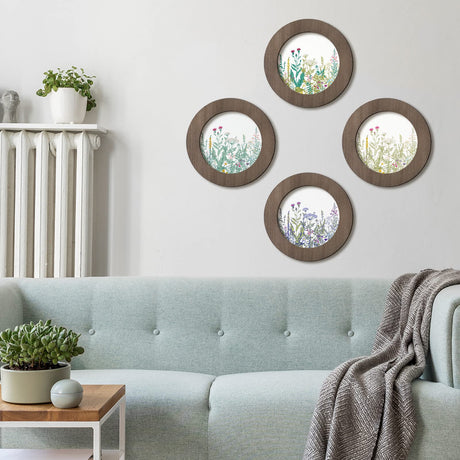 Weysat 4 Pcs 6 Inch Wood Embroidery Hoop Frame Round Wooden Embroidery Wood Display Frame Circle for Finished Cross Stitch Hoop DIY Art Craft Sewing Ornaments Weysat