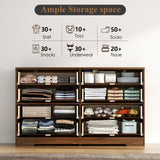 8 Drawer Dresser for Bedroom, Modern Double Dresser, 48" Wide Chest of Drawers with Anti-Tipping & Metal Handles, Mid Century Wooden Storage TV Stand, Closet Dresser for Living Room, Entryway, Walnut Loomie