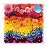 Galison Rainbow Flowers Jigsaw Puzzle, 500 Pieces, 20”x20” – Features an Array of Flowers and Petals in a Mesmerizing Rainbow of Color – Challenging, Perfect for Family Fun – Fun Indoor Activity Galison