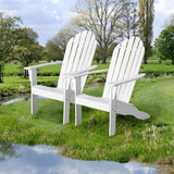 Giantex Adirondack Chair Set of 2 Acacia Wood Outdoor Chairs with 350 lbs Weight Capacity, Lounge Chair Armchair for Yard, Patio, Garden, Poolside, Balcony, Deck Fire Pit Chairs, White Giantex