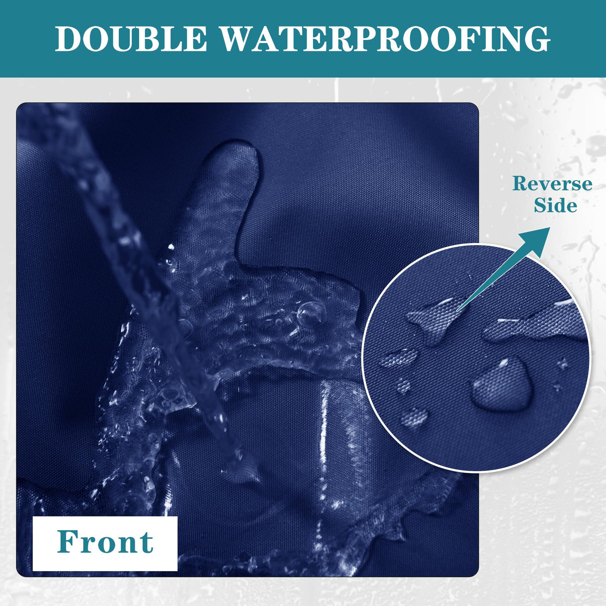 Comcaver Outdoor Chair Cushions 24x24 Inch, Waterproof Fade Resistant Deep Seat and Backrest Cushion Set for Patio Furniture, Navy, 1 Set Comcaver