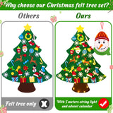 jollylife 3ft DIY Felt Christmas Tree Set + Snowman Advent Calendar - Xmas Decorations Wall Hanging 33 Ornaments Kids Gifts Party Supplies jollylife
