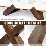 PUERSI Cookbook Stand for Kitchen, Recipe Book Holder for Kitchen Counter, Wooden Cookbook Holder, Rustic Cook Book Holder Stand - Rustic Brown PUERSI