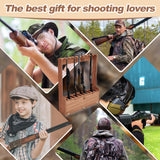Soaoo Gun Rack, Ten Gun Wooden Standing Floor Gun Display Rack, Gun Display Rack with Storage Compartment for Home or Garage Safe Hunting Gun Storage(Walnut) Soaoo