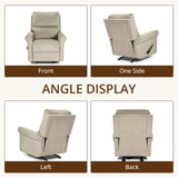 zzlay Rocker Recliner Chair, Nursery Glider Recliner with High Back&Deep Seat, Manual Push Back Rocking Fabric Armchair with Overstuffed Backrest and Armrests for Living Room, Medium, Warm Oat zzlay