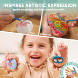 JOYIN Rock Painting Kit for Kids, Arts and Crafts for Girls & Boys Ages 6-12, DIY Supplies for Painting Rocks, Easter Craft Kits Art Set, Toddler Birthday Christmas Presents, Family Indoor Activity JOYIN