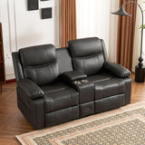 P.H.Furn Recliner Sofa, Reclining Loveseat Sofa with Massage & Heat, Reclining Couch with Side Pockets, Extra Storage, Cup Holders P.H.Furn