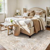 Collive Washable Area Rug 8x10, Neutral Boho Rugs for Living Room Rugs 8x10 Non Slip Farmhouse Modern Bedroom Carpet Stain Resistant Aesthetic Print Accent Floor Mat for Dining Guest Office - Beige Collive