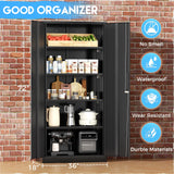 Greenvelly 72" H Metal Storage Cabinet with Doors, 36" W×18" D Lockable Metal Cabinet with Doors and Adjustable Shelves, Tool Storage for Office, Home, Garage, School (Easy Assemble) Greenvelly