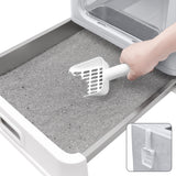 Modign Stainless Steel Litter Box with Lid,Large Foldable Litter Box with Lid,Covered Top Entry Litter Boxs,Enclosed Cat Litter Boxs with Litter Scoop for Big and Small Cats(Gray) Modign