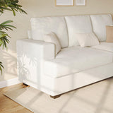 Comkei 89" 3 Seater Couches for Living Room Sofas Comfy Sectional Couch with 24" Deep Seat Loveseat Sofa for Small Apartment, Cream White Comkei