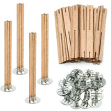 25 Set Wood Candle Wicks Cross Shape 4x0.4inch / 100x10mm, Cross Wooden Wicks w/Iron Stands for Soy Candle Making, Natural Wood Wick Core Handmade Candles Supplies SWIGRANCE