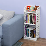 3 Tier Bookshelf, Small Bookcase for Small Spaces, Narrow Thin Book Shelf for Bedroom, 3 Shelf Bookcase for Kids Room and Living Room Rerii