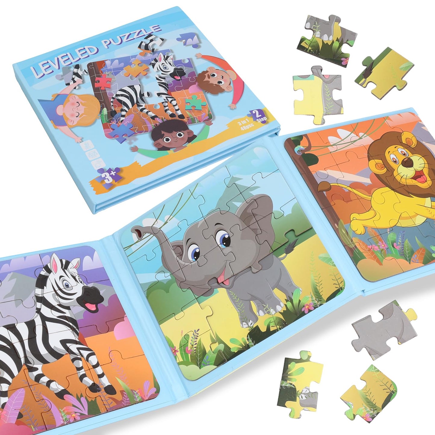 Magnetic Puzzles for Kids Ages 3 4 5 6, Puzzles for Kids Ages 4-8, Toddler Puzzles Ages 2-4, Wooden Jigsaw Puzzles Book for Preschool Toddlers, Travel Toys for 3-5 Year Old Board Games Boys and Girls