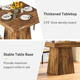LITTLE TREE 31.5" Small Dining Table for 4, Farmhouse Kitchen Table with Walnut Finish, Square Compact Dinner Table for Home Dining Room, Apartments, Office, Living Room & Restaurants, Walnut LITTLE TREE