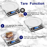 hito 22lb Food Scale, Digital Kitchen Scale with Type-C & Battery Dual Charging, 1g/0.1oz Precision, Waterproof LCD Display, Stainless Steel & Tempered Glass for Cooking, Baking (Ash Silver) HITO